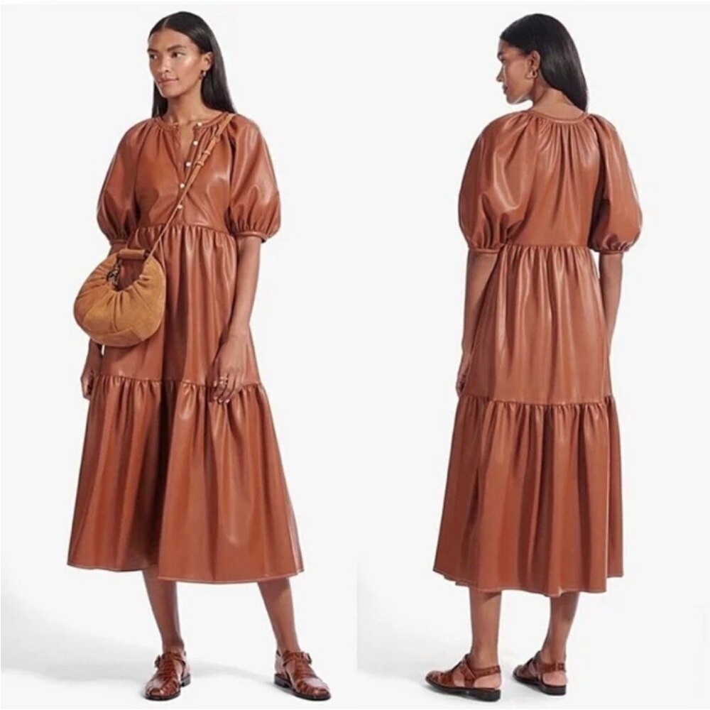 Staud Demi faux leather dress